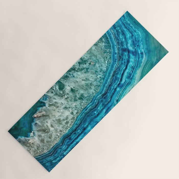 Aqua turquoise agate mineral gem stone Yoga Mat Gallery Image 1
