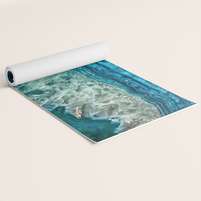 Aqua turquoise agate mineral gem stone Yoga Mat Gallery Image 2