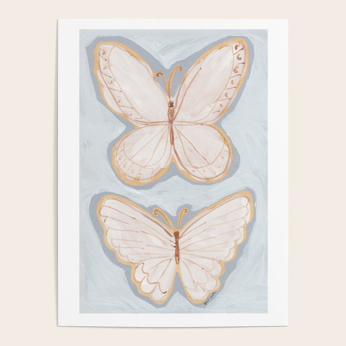 Two Butterflies on Blue Poster Gallery Image 4