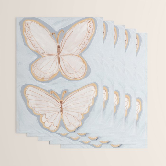 Two Butterflies on Blue Wrapping Paper Gallery Image 3