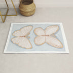 Two Butterflies on Blue Rug Gallery Image 1