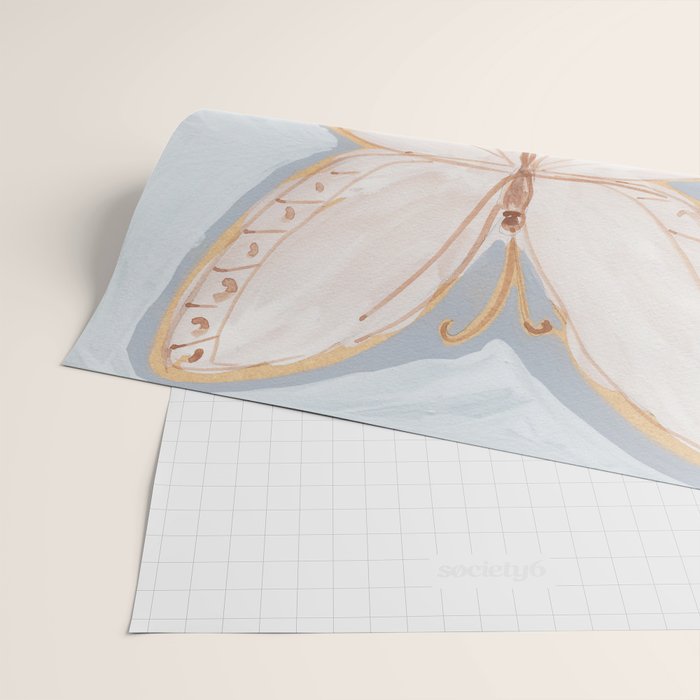 Two Butterflies on Blue Wrapping Paper Gallery Image 2