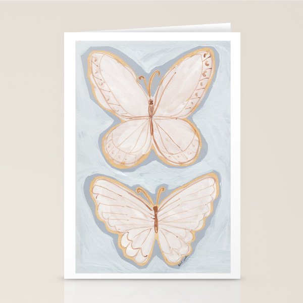 Two Butterflies on Blue Stationery Card Gallery Image 2