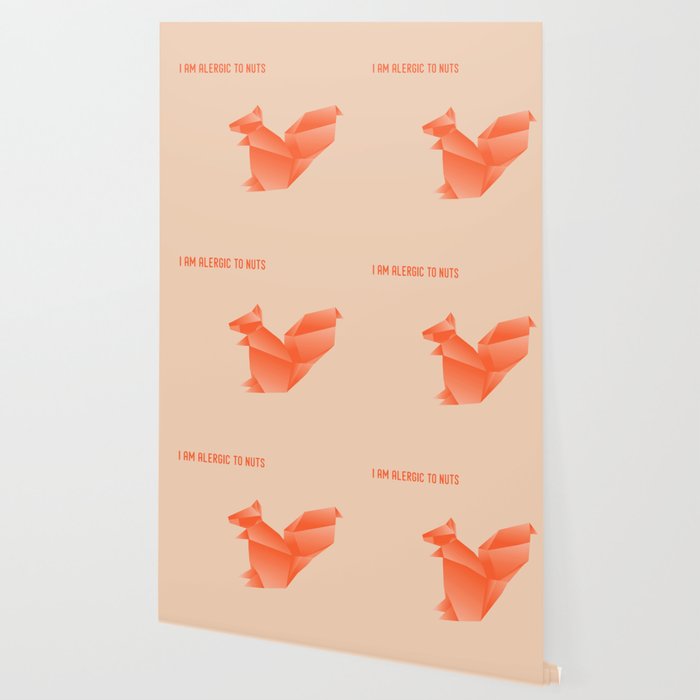 Allergic to Nuts - Origami Orange Squirrel Wallpaper Gallery Image 2