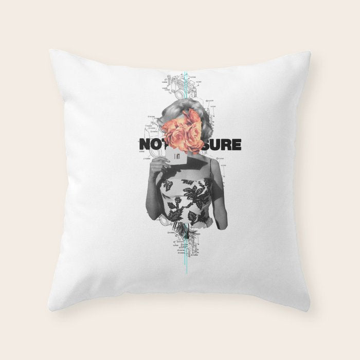 Not Sure About Anything Throw Pillow Gallery Image 1