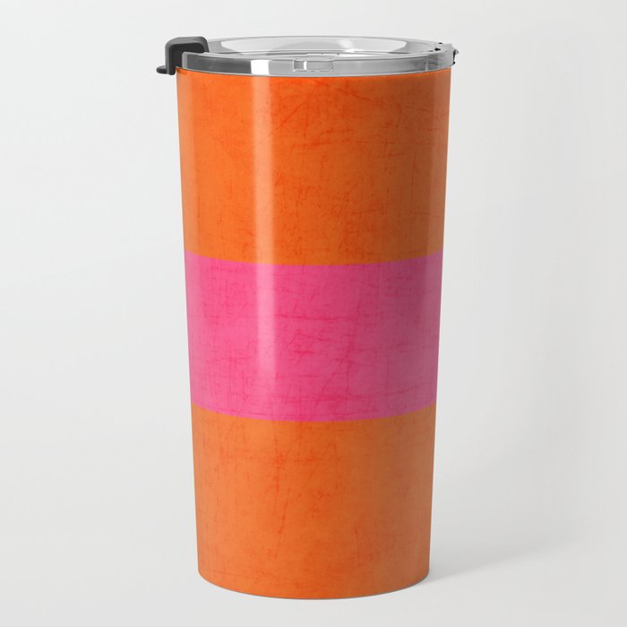 orange and hot pink classic Travel Mug Gallery Image 3