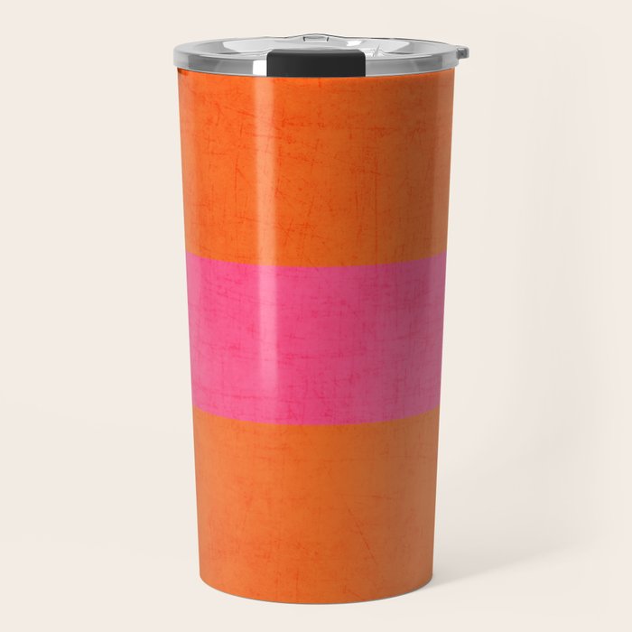 orange and hot pink classic Travel Mug Gallery Image 1