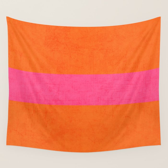orange and hot pink classic Wall Tapestry Gallery Image 1