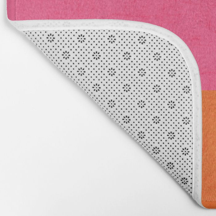 orange and hot pink classic Bath Mat Gallery Image 2