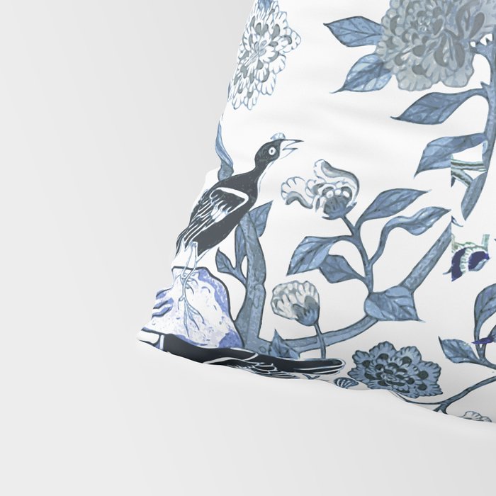 Blue vintage chinoiserie flora Pillow Sham Gallery Image 4