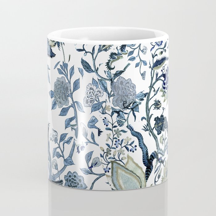 Blue vintage chinoiserie flora Coffee Mug Gallery Image 4