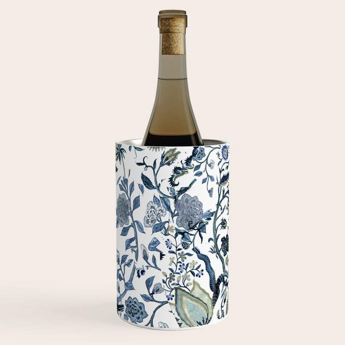 Blue vintage chinoiserie flora Wine Chiller Gallery Image 1