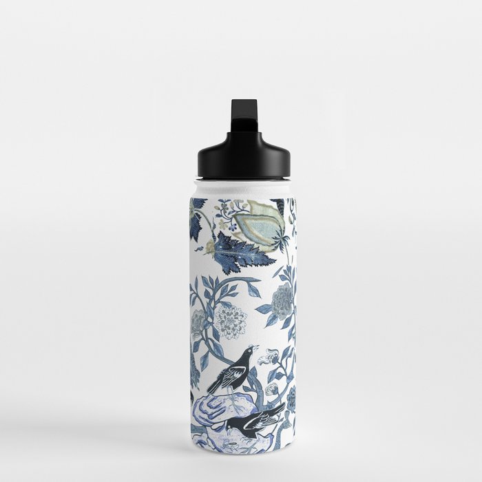 Blue vintage chinoiserie flora Water Bottle Gallery Image 3