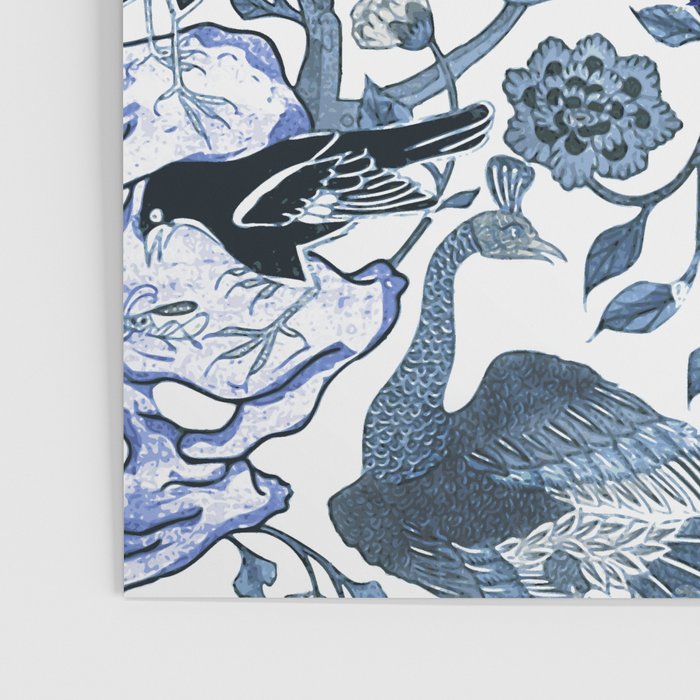 Blue vintage chinoiserie flora Poster Gallery Image 3