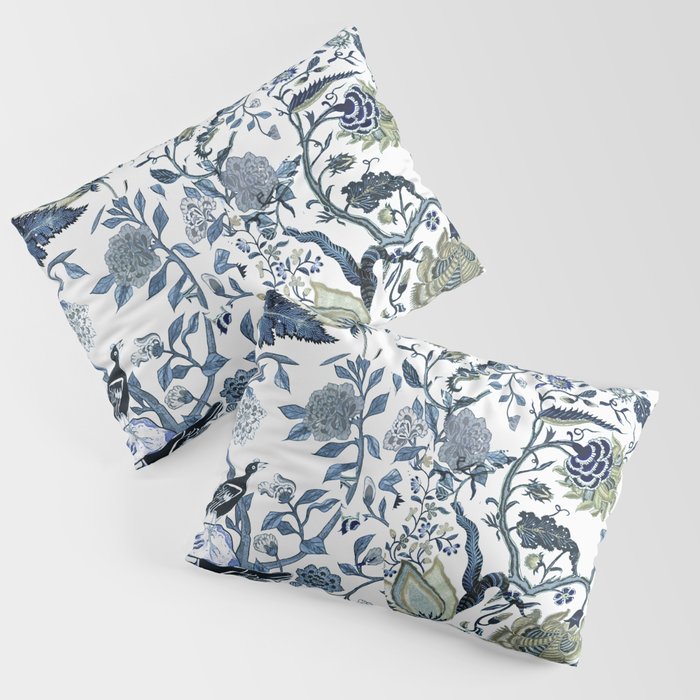 Blue vintage chinoiserie flora Pillow Sham Gallery Image 3