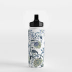 Blue vintage chinoiserie flora Water Bottle Gallery Image 2