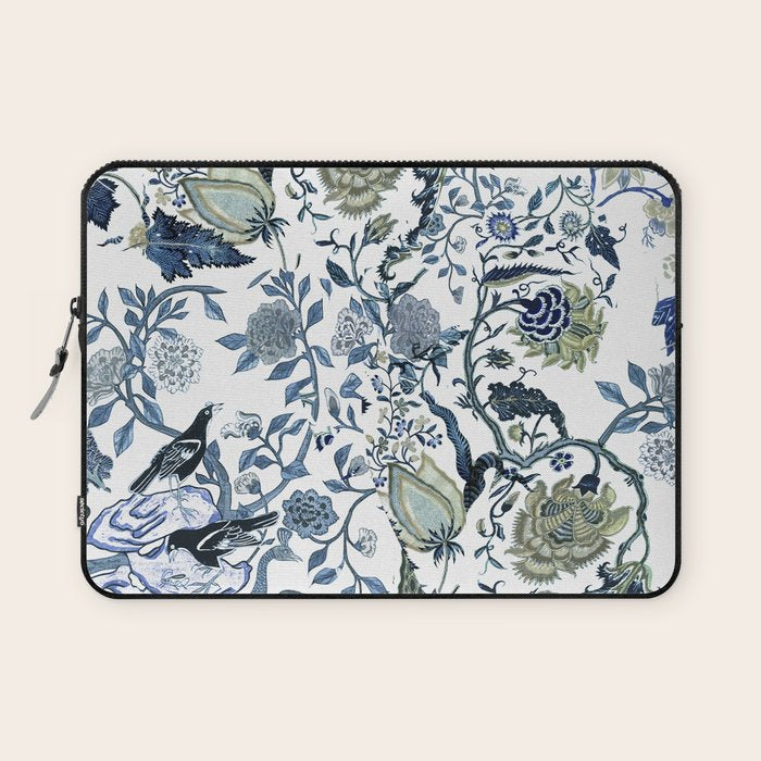 Blue vintage chinoiserie flora Laptop Sleeve Gallery Image 1