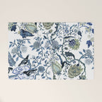 Blue vintage chinoiserie flora Welcome Mat Gallery Image 1