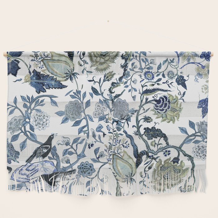 Blue vintage chinoiserie flora Wall Hanging Gallery Image 1