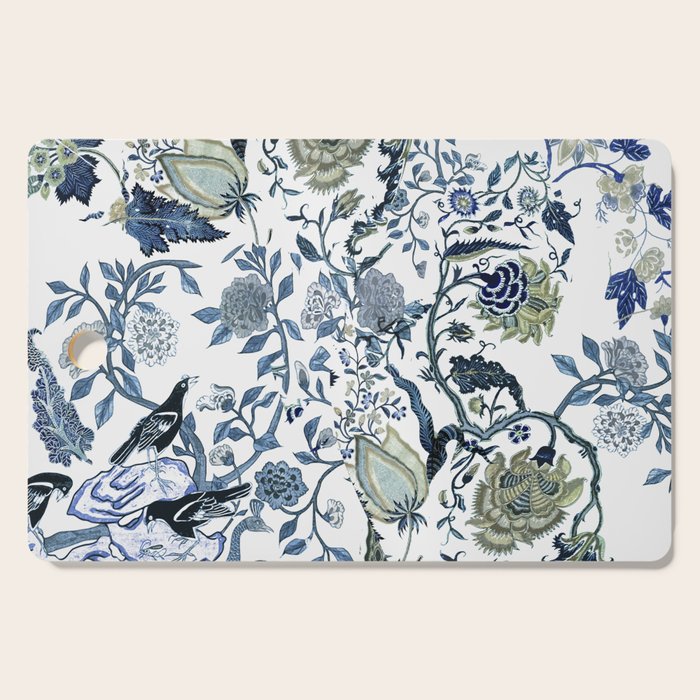 Blue vintage chinoiserie flora Cutting Board Gallery Image 1
