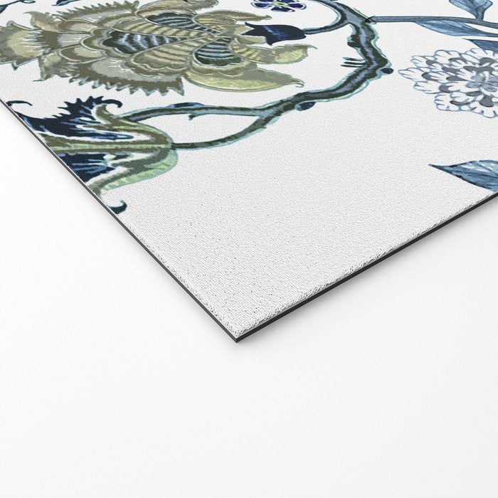 Blue vintage chinoiserie flora Welcome Mat Gallery Image 2