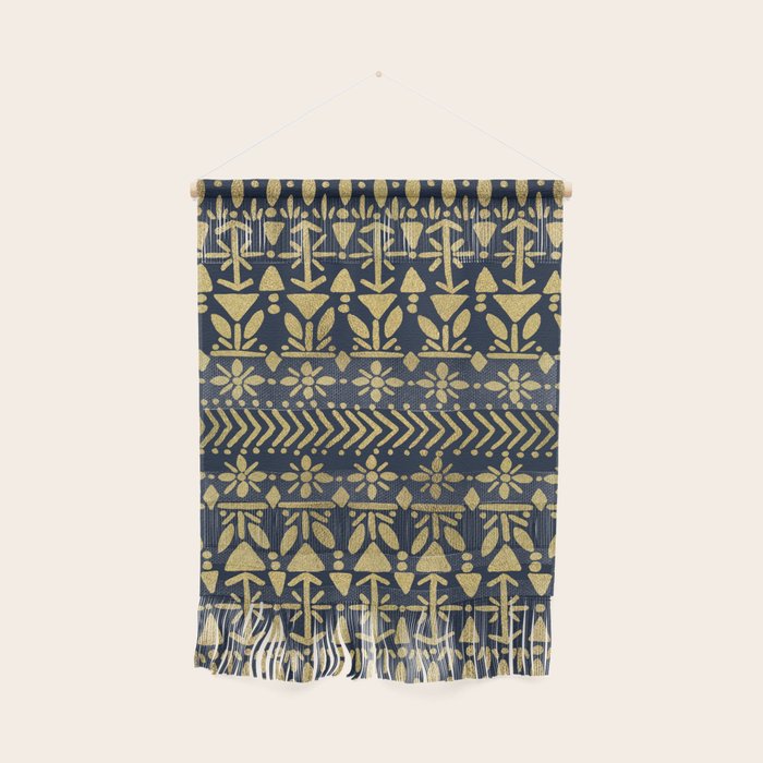 Norwegian Pattern - Gold on Navy Wall Hanging Gallery Image 1