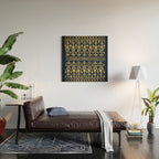 Norwegian Pattern - Gold on Navy Wood Wall Art Gallery Image 2