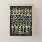 Norwegian Pattern - Gold on Navy Mini Art Print Gallery Image 1