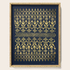 Norwegian Pattern - Gold on Navy Serving Tray Gallery Image 1