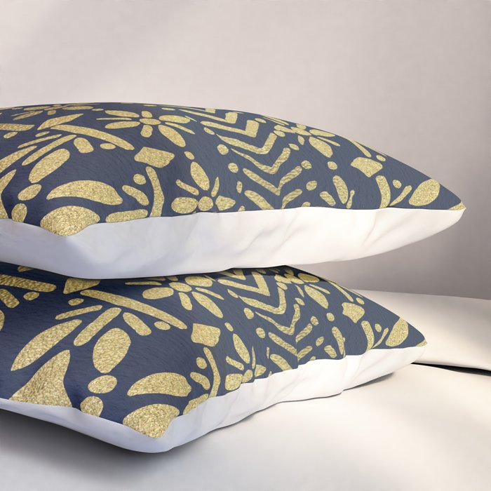 Norwegian Pattern - Gold on Navy Pillow Sham Gallery Image 3