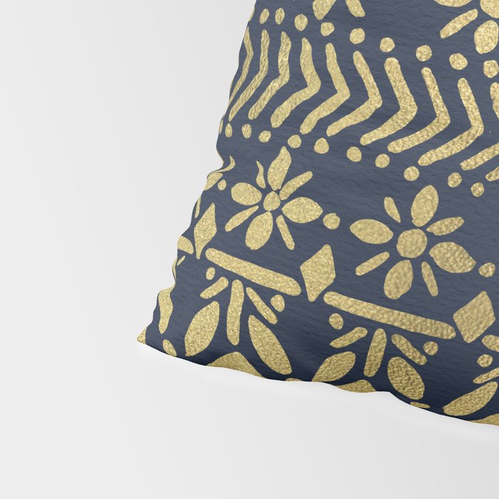 Norwegian Pattern - Gold on Navy Pillow Sham Gallery Image 4
