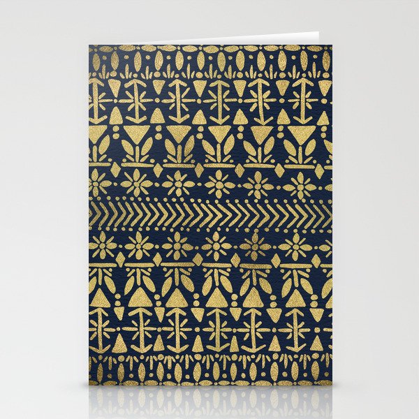 Norwegian Pattern - Gold on Navy Stationery Card Gallery Image 2