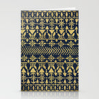 Norwegian Pattern - Gold on Navy Stationery Card Gallery Image 2