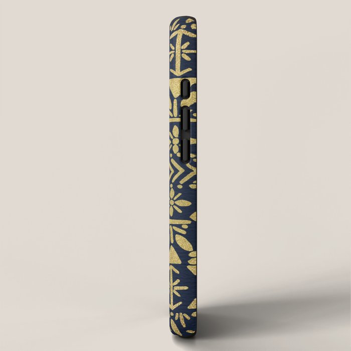 Norwegian Pattern - Gold on Navy iPhone Case Gallery Image 2