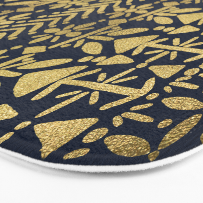Norwegian Pattern - Gold on Navy Bath Mat Gallery Image 3