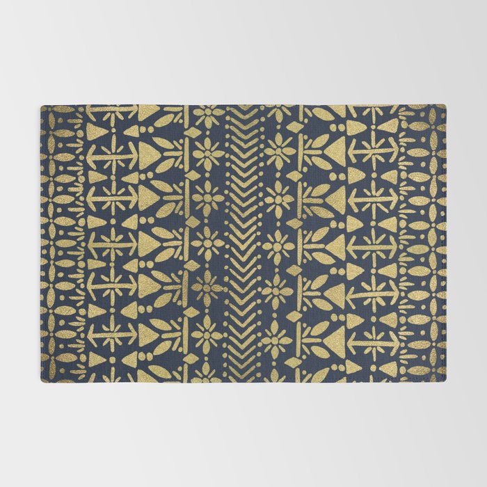 Norwegian Pattern - Gold on Navy Rug Gallery Image 2