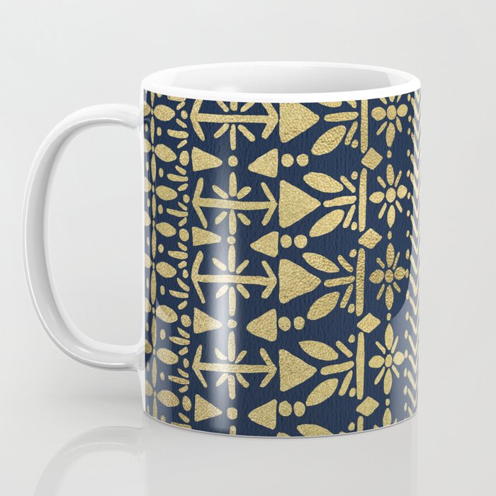 Norwegian Pattern - Gold on Navy Coffee Mug Gallery Image 3
