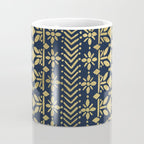 Norwegian Pattern - Gold on Navy Coffee Mug Gallery Image 4