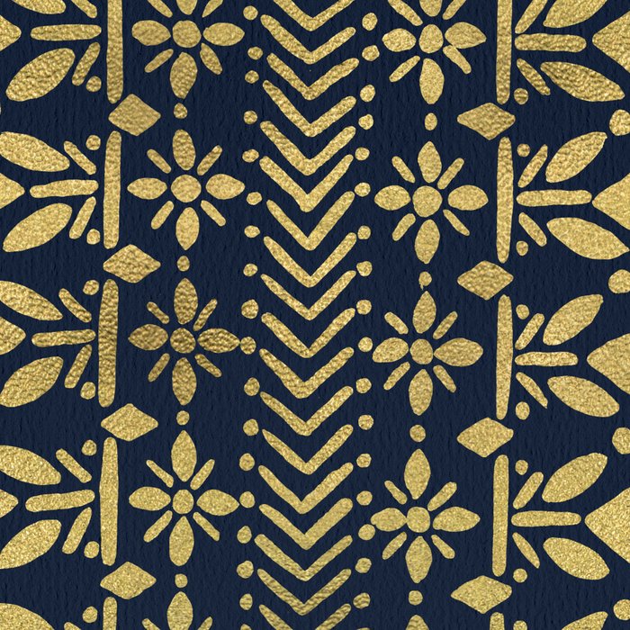 Norwegian Pattern - Gold on Navy Coffee Mug Gallery Image 2