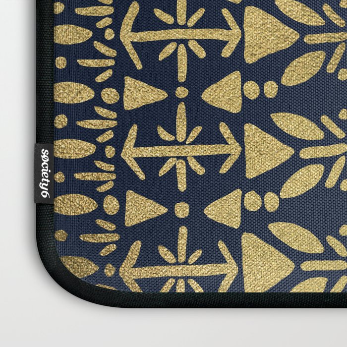 Norwegian Pattern - Gold on Navy Laptop Sleeve Gallery Image 3