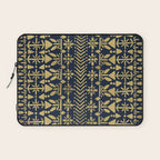 Norwegian Pattern - Gold on Navy Laptop Sleeve Gallery Image 1