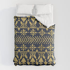 Norwegian Pattern - Gold on Navy Duvet Cover Gallery Image 6