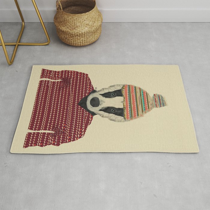 seb the badger  Rug Gallery Image 1