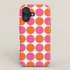 orange and hot pink dots iPhone Case Gallery Image 1