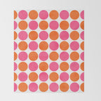 orange and hot pink dots Throw Blanket Gallery Image 2