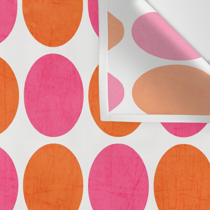orange and hot pink dots Wall Tapestry Gallery Image 3