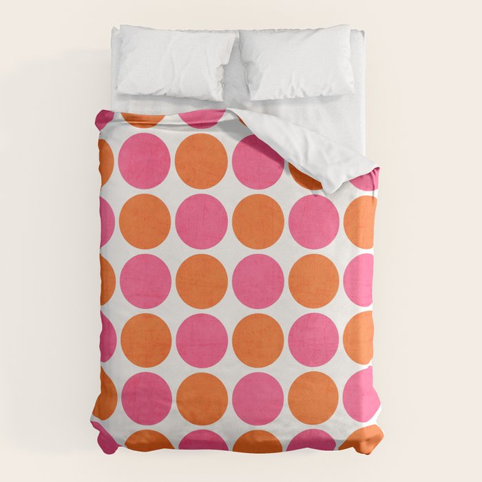 orange and hot pink dots Duvet Cover Gallery Image 6
