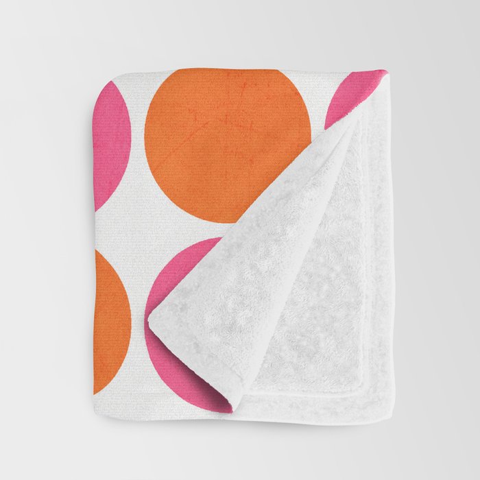 orange and hot pink dots Throw Blanket Gallery Image 3
