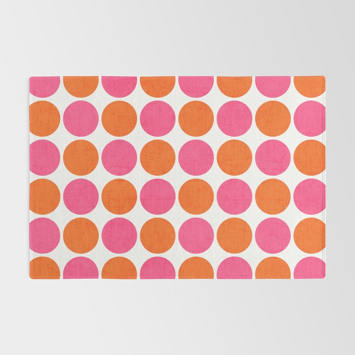 orange and hot pink dots Rug Gallery Image 2