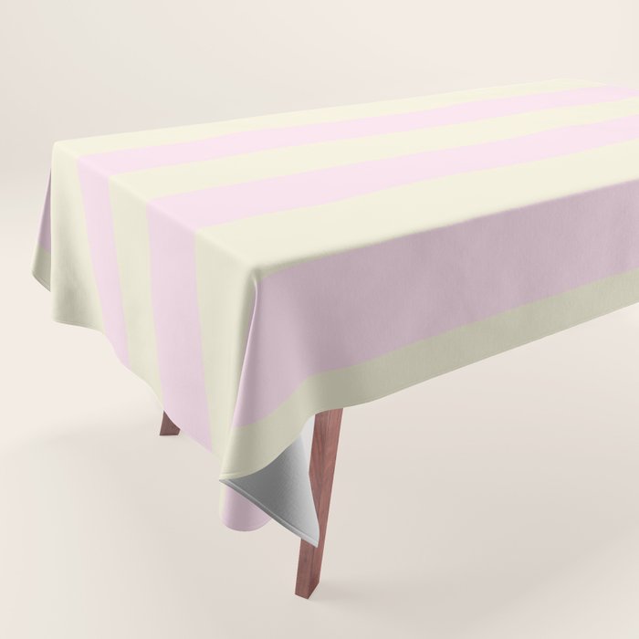 Stripes of Light Pink and Cream Tablecloth Gallery Image 1